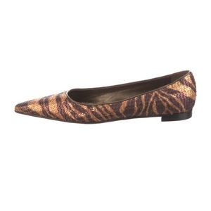 Manolo Blahnik Tiger Print Flat
